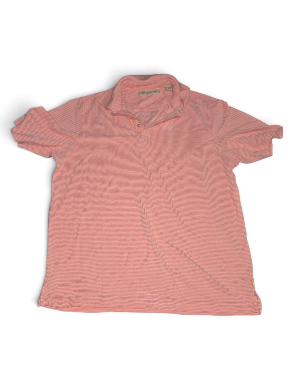 Tommy Bahama Coral Orange Stripe Polo